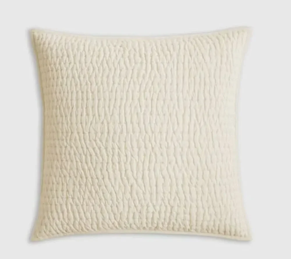 Quince - European Linen Cotton Stitch Quilted Euro Sham